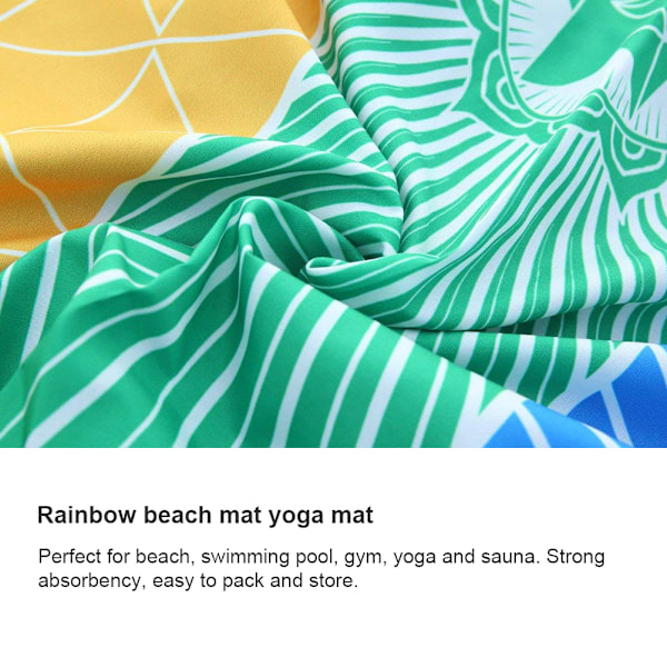 Regnbue strandhåndkle Multifarget tyrkisk badehåndkle Fargerik polyester yogamatte