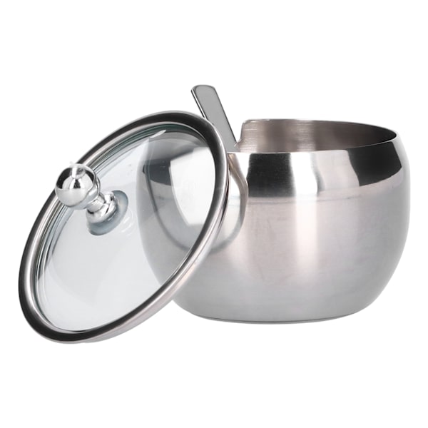 Kryddburk i rostfritt stål Kryddor Behållare Salt Peppar Socker Organizer med cover