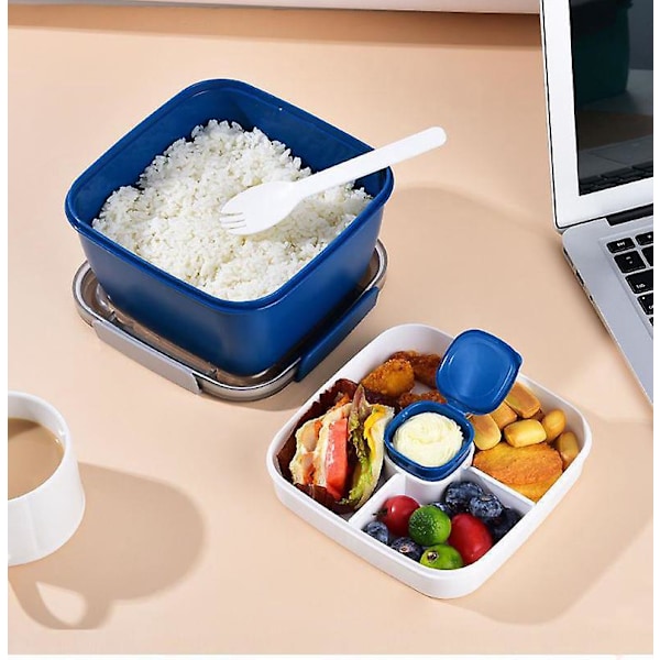 Sallads Bento Box med Dressingbehållare - Lufttät, Läckagesäker Lunchlösning för Barn och Vuxna