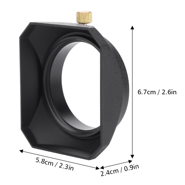 Firkantet linsehetteskjerm for DV-videokamera digitalt videokameraobjektiv - 49 mm
