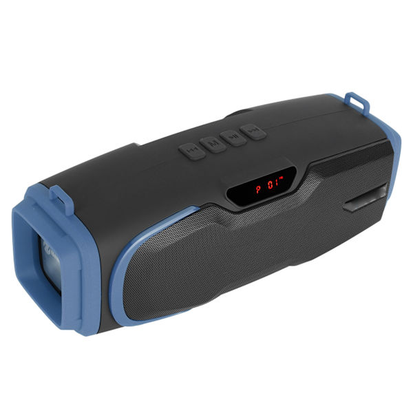 Bluetooth-högtalare med hög volym, bärbar tung bas, musikspelare med display och mikrofon, blå