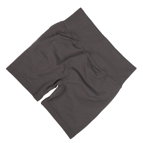 Kvinnor Hög midja Höftlyft Yoga Shorts Mjuk Elastisk Gym Löp Magkontroll Träningsshorts Blå Grå L