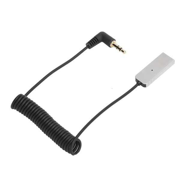 Bil/Hjem Bluetooth 5.0 Spolekabeladapter USB-mottaker Mini 3,5 mm Aux Audioadapter Svart