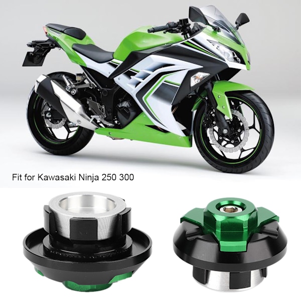 Dekorativt skruvbultsskydd för motorcykelram i aluminiumlegering, passar till Kawasaki Ninja 250 300Grön