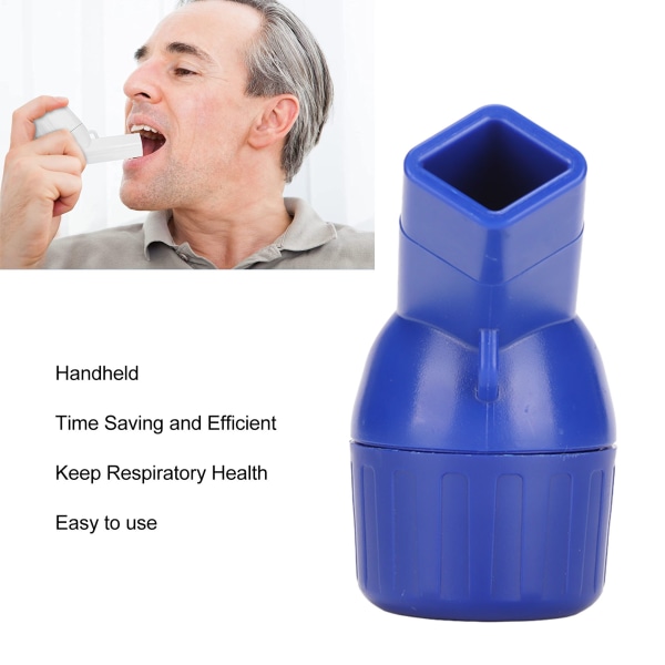 Breathing Lung Expander Profesjonell slimavlastningsenhet Håndholdt pustetrener for åpning av luftveier Blå