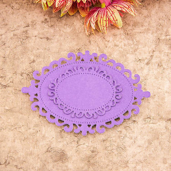 Blomsterblonder Oval Metallstans - Set med 2, DIY Scrapbooking Dekorativ Präglingsverktyg