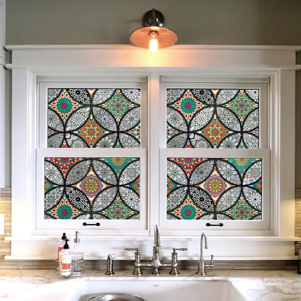 45 x 200 cm tarttumaton vinyyli-ikkunakalvo - kylpyhuoneen ikkunan suojakalvo - UV-suoja