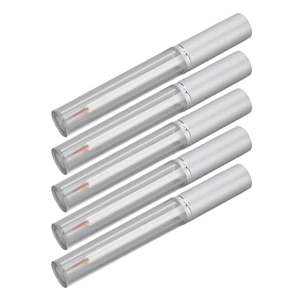 5 st 3 ml tom mascara tub transparent aluminiumlock tomma behållarflaskor med gummipropp för resor camping