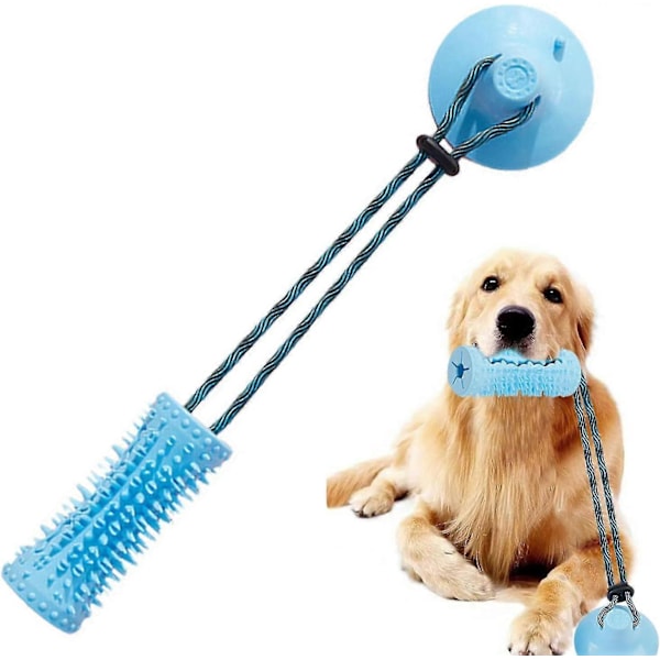 Sugproppsboll Hundleksak, Interaktiv Dragkamp Hundleksak med Sugpropp, Matutdelningsboll Leksaker, Hundtuggleksaker, Oförstörbara Hundleksaker - CHSZ Blå