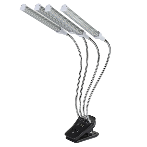 96W LED Grow Lampe LCD Display 4 Hoved 360° Justerbar Sølv Plante Grow Lys til Drivhus 100‑240VEU Stik