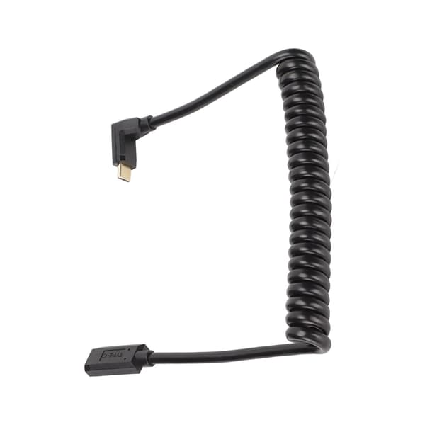 USB C-kabel USB C hunn til USB C hann 4K 60hz 3A hurtiglading 10Gbps 1,2m spiraldesign USB C strømkabel hunnhode til hann rett bøy