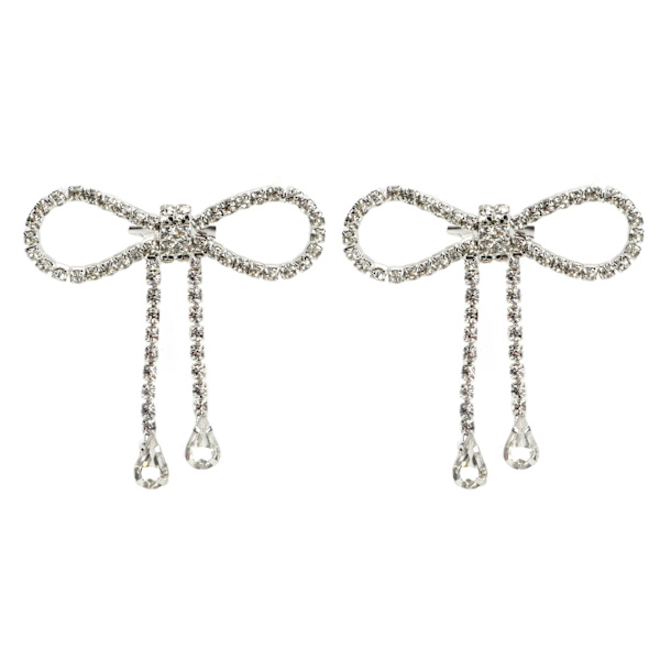 2st Rhinestone rosettbrosch Utsökt glänsande tofsdesign rosettbroschnål för dagligt bruk Fester Bröllop Firande