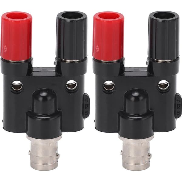 2 stk. BNC hunnkontakt til dobbel bananplugg 4 mm RF koaksial splitteradapter