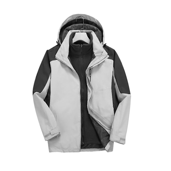 Vinter 3-i-1 fjellklatringsdrakt med avtakbar hette vanntett vindjakke for kvinner og menn S Mens vulkansk aske
