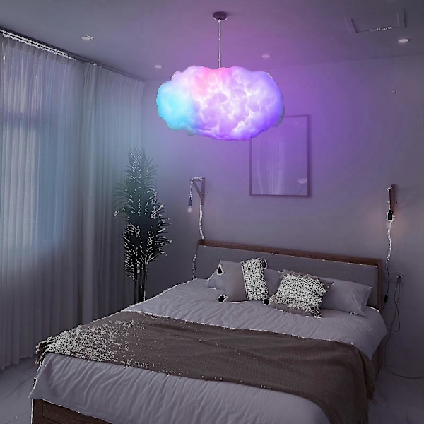 3D Moln Åskväder Molnlampa Musik Multi Färg Blixt Variabelt Ljus Trådlös Fjärrkontroll Sovrum Taklampa Zekai
