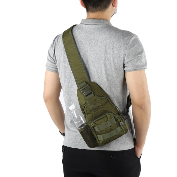 Outdoor Tactics Oxford Cloth Shoulder Chest Bag Messenger med vattenflaska Covergreen