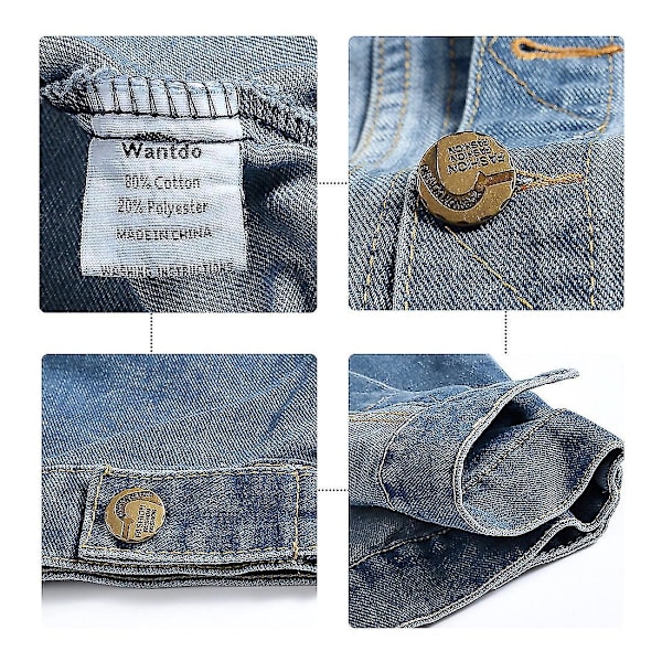 Vintage Lys Blå Menn Casual Ermeløs Denimjakke