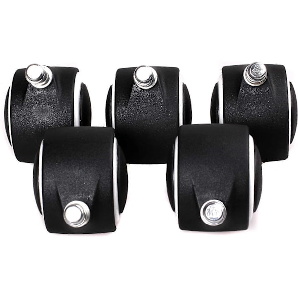 Set med 5 hjul för hårda golv 11mm - för kontorsstol, 11/50 mm, Vit, KXD3200 Svart