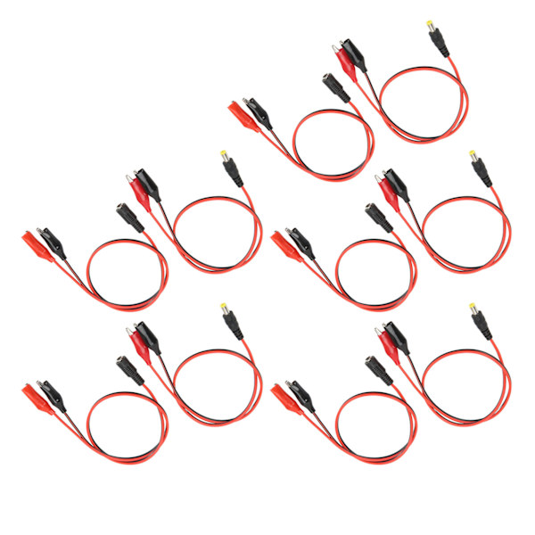 5 set krokodilklämma till likströmsadapterkabel hane honkontakt Batteritestkabel 50 cm längd