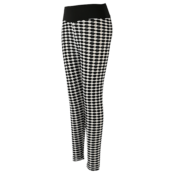 Yoga Bukser Butt Lifting Elastiske Højtaljede Dame Leggings Sort og Hvid til Træning