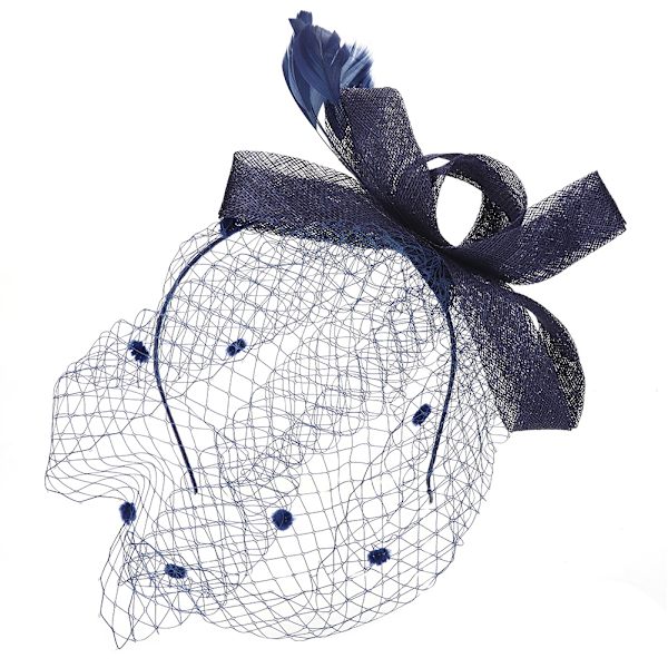 Bröllop Kvinnor Nät Mesh Brud Slöja Hattar Brudar Fascinator Hårkläder Hår Tillbehör(Marinblå)
