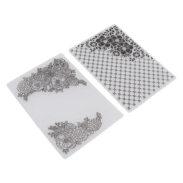 2 st plastpräglingsmapp Clear Concave Convex Texture DIY Craft Mallar för inbjudningar Kuvert Kort