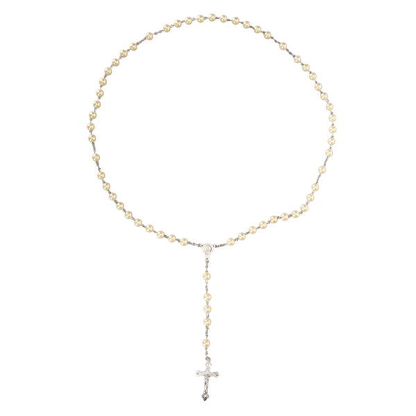 Cross Rosenkrans halsband Cool Fashionabla akryl pärlor katolska halsband för män kvinnor