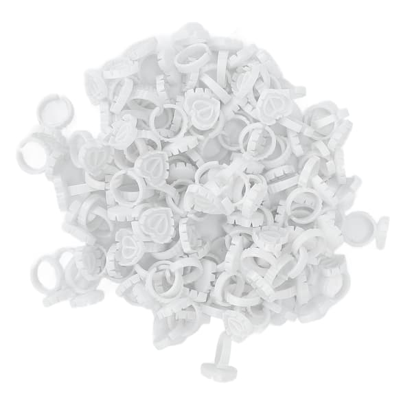100 STK Vippeextensions Limringer Engangs Hjerteformede Falske Øyevipper Blomstrende Koppverktøy Hvit