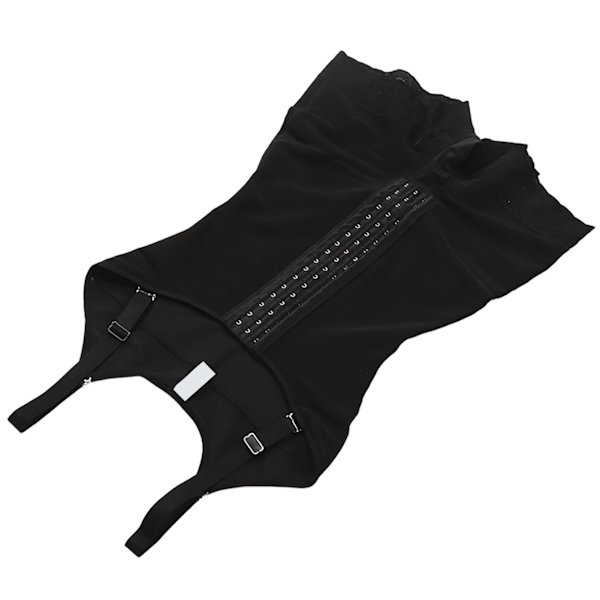 Lår Slimmer Body Shaper Spetsstickning Krok- och ögonstängning Stretchig Damkorsett Shapewear Svart XL
