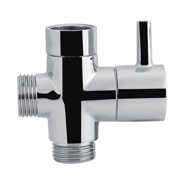 3-veis T-formet avleder avstengningsventil dusj toalett bidet sprøyte vannadapter kromfarge