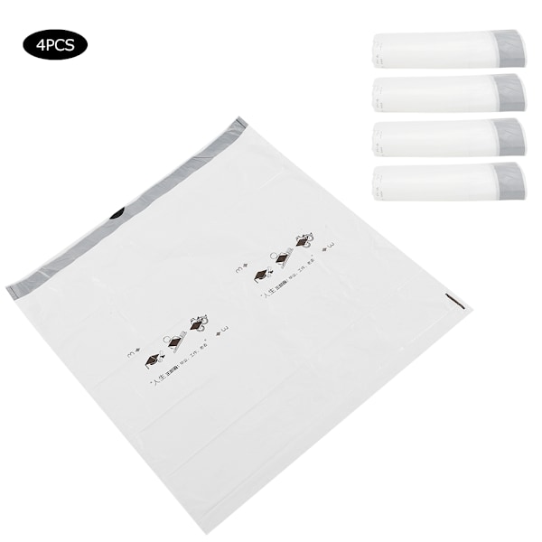 4 rullar vita förtjockade dragsnöre soptunnor för kök sovrum restaurang 50x55cm
