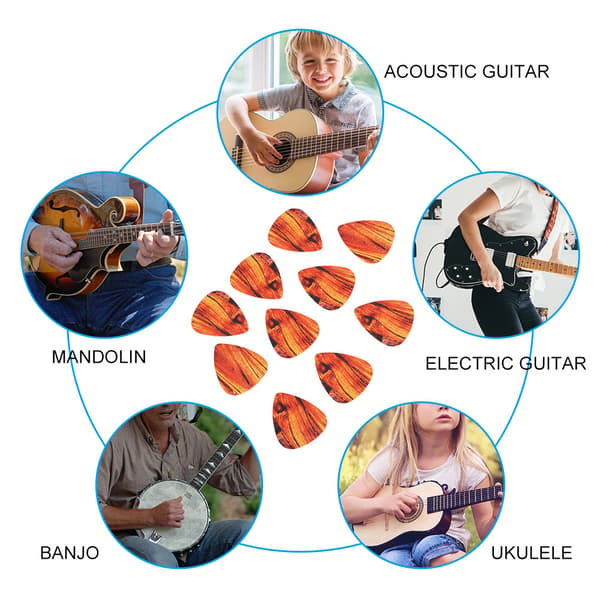 10 st Plast Gitarrplektrum Set Bas Ukulele Plektrum Musikinstrument Tillbehör