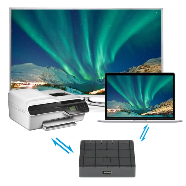 USB Splitter 4-i-1 Switcher Computertilbehør til Windows 98 / ME / 2000 / XP / Windows 7 / Windows 8.1
