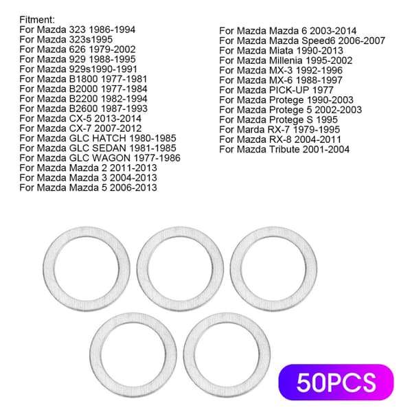 50st Oljeavtappningsplugg Brickor Tätningar Packningar Ringar 9956‑41‑400 Passar Mazda CX‑5 MX‑5
