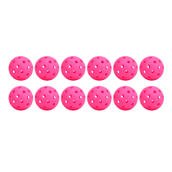 12 st 74 mm 40 hål Pickleballs PE-plast Hög elasticitet Pickleball Utomhus Hålbollar Rosa