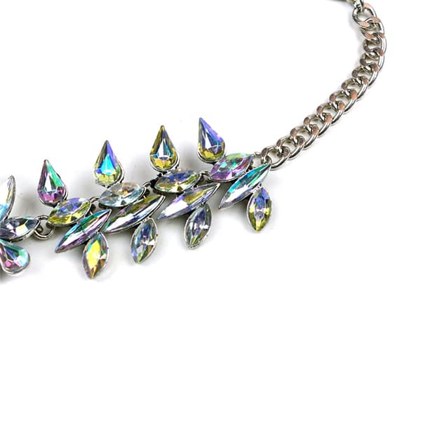 Dame Vakkert Rhinestone Dekorasjon Legering Ring Armbånd (Sølv)