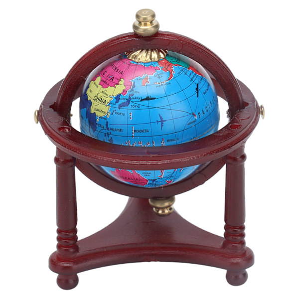 Dockhus Globe Modell Pedagogisk Simulering 1:12 Miniatyr Världsklot Tillbehör med Stativ