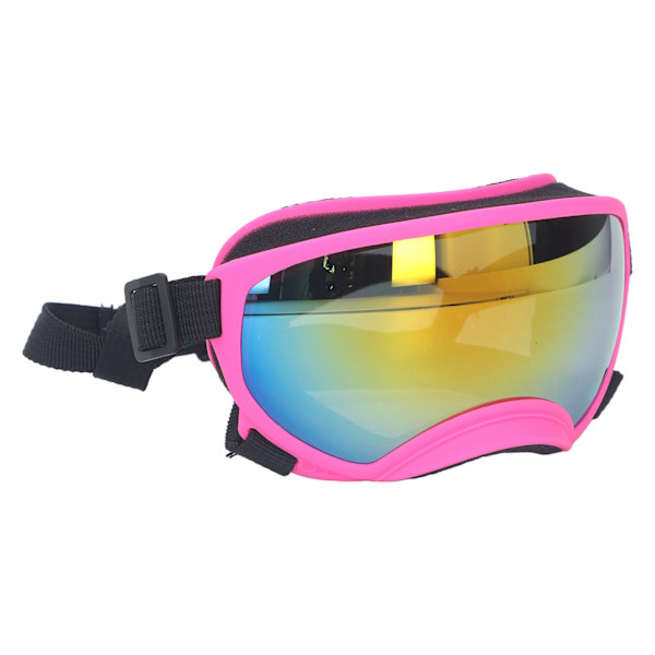 Hundesolbriller UV-beskyttelse PC Vindtæt behagelig ventileret kæledyr solbriller til hunde Doggy Pet Puppy Pink Frame Red Lens