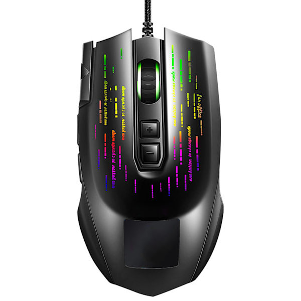 HXSJ Gaming Mus med skjerm, makro, flerspråklig driver, personlig fotoinnstilling J500