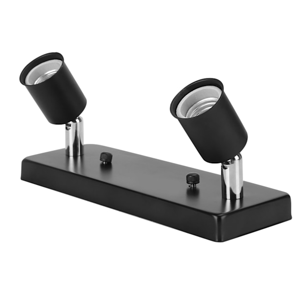 Elegant E27-lampeholder med rektangulær drejebase, gør-det-selv-tilbehør til loft- og væglampe, sort