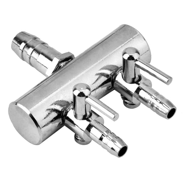 Akvarium Fisketank Luftstrøm i Rustfrit Stål 8mm Drej til 4mm Splitter Kontrolventil 2-vejs
