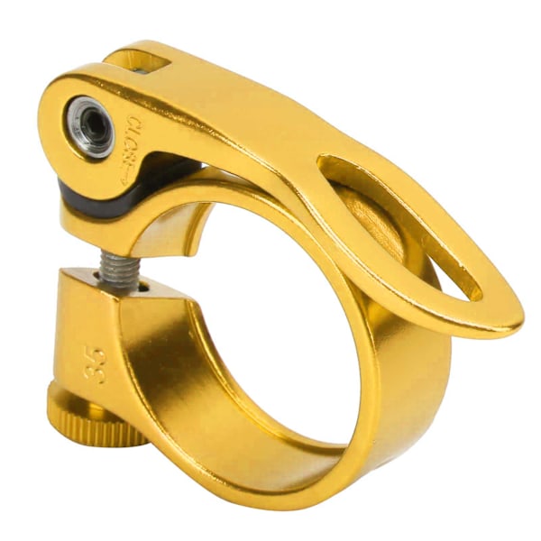 34,9 mm Hållbar Cykel Snabbkoppling Sadelstolpe Klämma Aluminiumlegering Sadelrör Klämma Gyllene