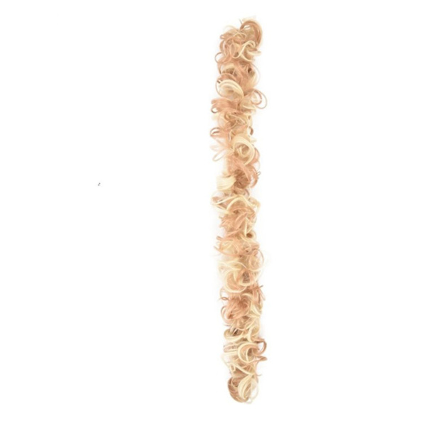 Snurret rotete parykk bun parykk vikle hårbånd Kjemisk fiber parykk stropp dekorasjon 80CM Lengde 18H613