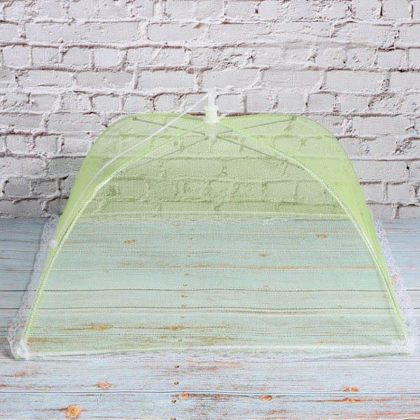 2 st hopfällbara bordmatstäckande tältparaplyer Anti Fly Mosquito Mesh-överdrag