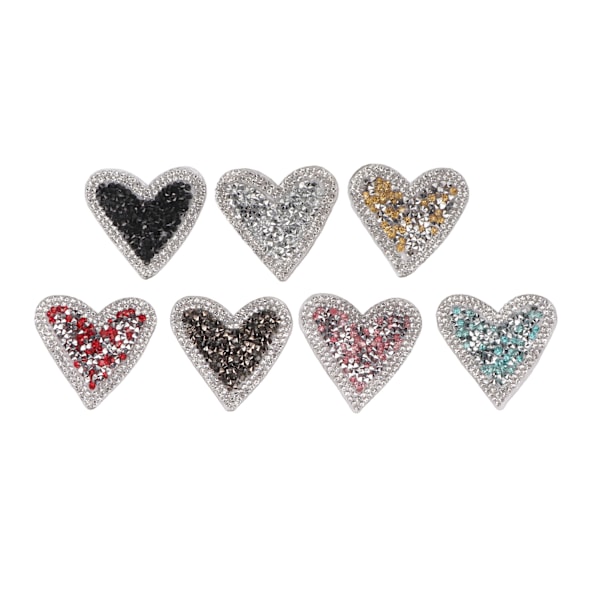 35 STK Hjerteform Rhinestone Patches Skinnende Glitter Applikationer DIY Patches til tøj Sko Hatte Telefon Shell