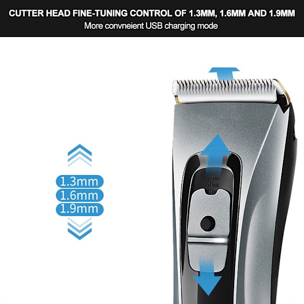 MARSKE Husholdningsvandtæt Genopladelig Hårtrimmer Hårclipper Hårcutter 100-240VUS Stik