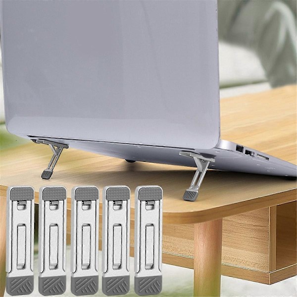 Universal Mini Sammenleggbar Metallstativ Laptop Base Stativ Tynn Justerbar