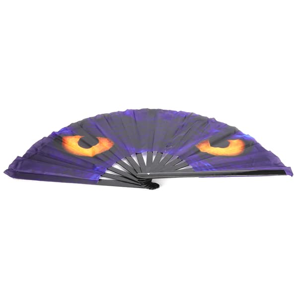 Uggla Öga Kung Fu Solfjäder Bambu Vikbar Handsolfjäder för Halloween Juldekoration Present