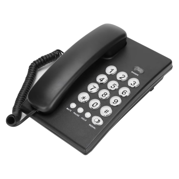 KXT504 Desktop-telefon med ledning Multifunktionel fastnettelefon med stor knap til hjemmekontorhotel (sort)