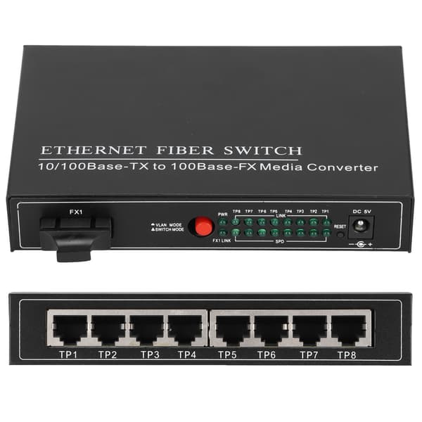 Ethernet Fiber Switch TBC‑MC3418ED20 Plug Play Stabil Robust Aluminiumlegering Datornätverksswitchar 100‑240VUK-kontakt